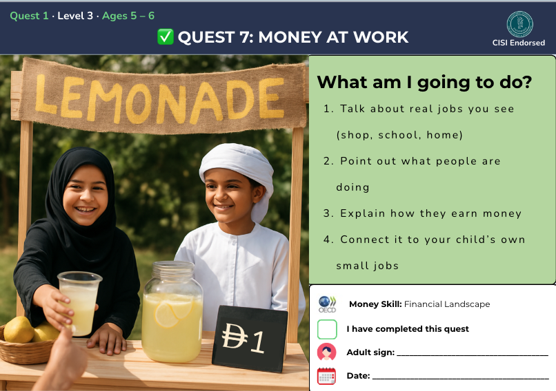 Quest 7: Money at Work. Parent Sign-off